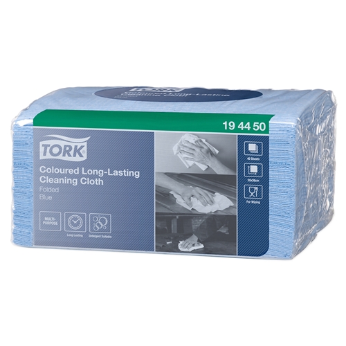 Farvekodet Tork-klud W8 - 30x38cm blå Tork Premium - 40 stk