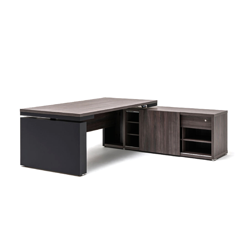 Height-adjustable desk with cabinets - Mito - Cabinet on the left side