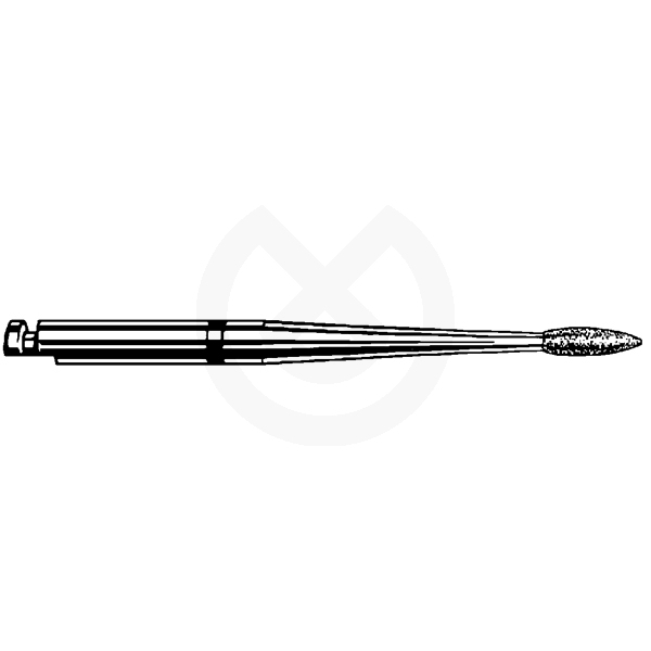 Diamantborr för vinkelstycke, modell 832, flamformad för rothyvling – Diamond Burs Ca 832Ef-204-014-K