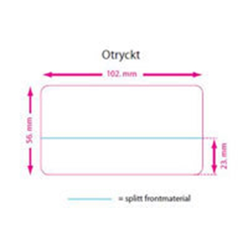 Transferetiket Piggyback 2-delt - 102x56mm termo 2000 stk/rle - 2000 stk
