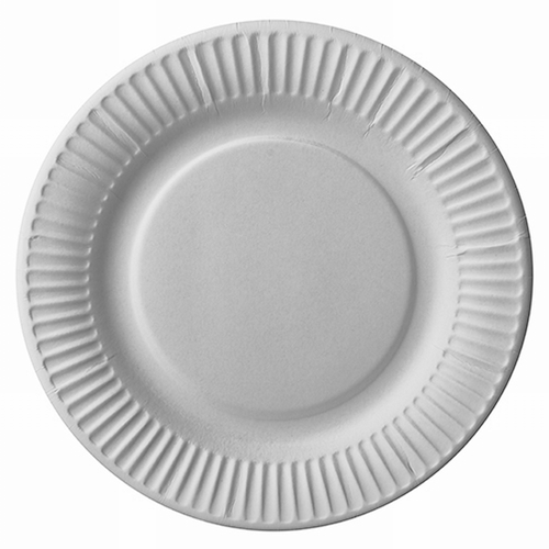 Flad paptallerken - 18 cm hvid Svanemærket - 100 stk.