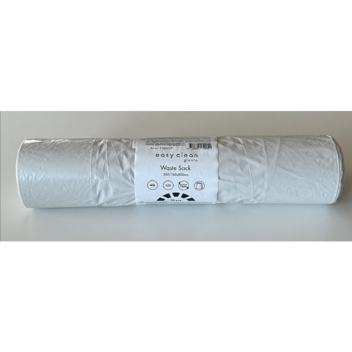 Affaldssæk LD/LLD plast - 40L 360/160x800mm 30my hvid - 50 stk.