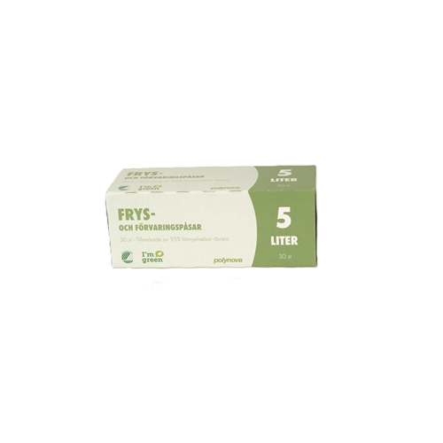 Fryseposer i LLD BIO-plast Svanemærket - 5L 250x450mm 20my transparent - 30 stk