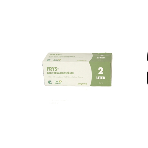 Frysepose LLD BIO Svanemærket - 2L 200x350mm 20my transparent - 50 stk