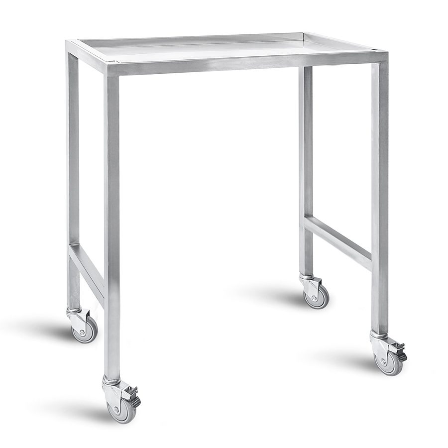 Instrumententisch mit erhöhtem Rand auf der Ablage - 50 x 100 x 110 cm - D-44