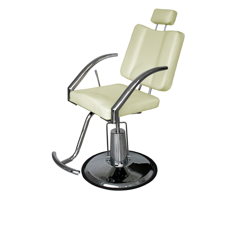 Drejelig makeupstol med forkromet stel - PLATY - Vit