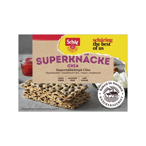 Superknækbrød med chia glutenfri - 140 g Schär