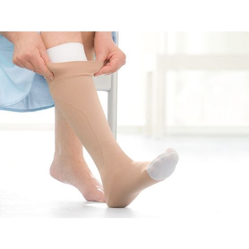 Kompressionsstrümpfe für Wunden UlcerCare - XXXL Knie 1 beige+2 weiß