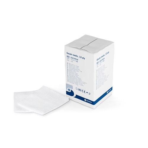 Harsokompressi 12-kertainen Selefa - 10x10 cm pussi epästeriili - 100 kpl