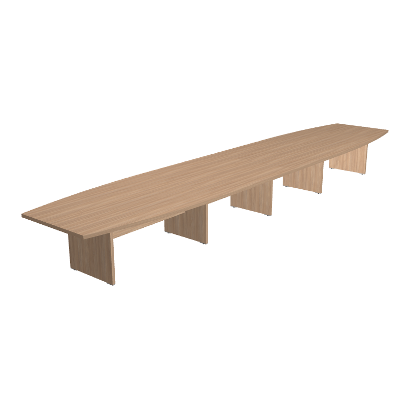 Großer Konferenztisch für 12-22 Personen - bootförmiger Mito - 680x140 cm