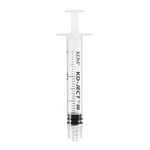 Luerlock sprøjte 3-komp KD-Ject - 2 ml grad 0,1 ml centreret - 100 stk