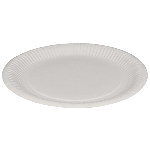 Papperstallrik flat – 22,5cm vit Svanen – 100 st