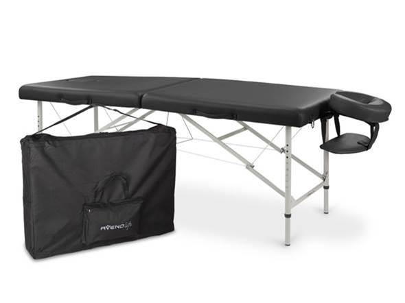 Bærbar massagebriks i aluminium - VERONA - Svart