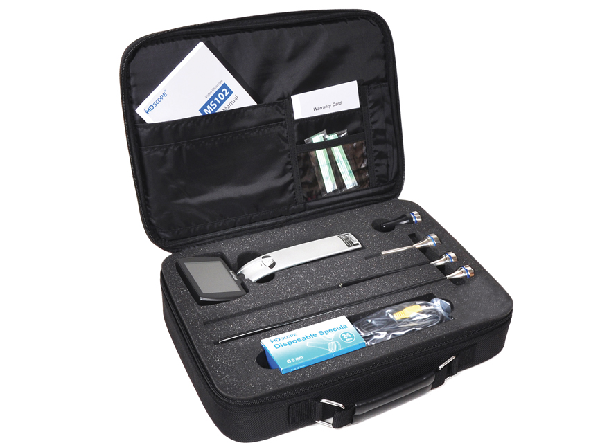 MD Scope Video-Otoskop MS102 - Deluxe-Reißverschlusspackung mit 4 Sonden