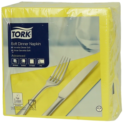 Servett 40x40cm 1/4-vikt 3L – Tork Advanced solgul – 100 st