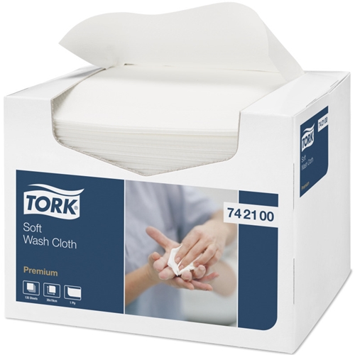 Vaskeklude papir 1L - 19x30 cm hvid Tork Premium blød - 135 stk