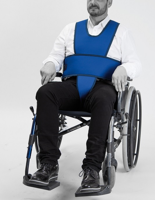 Pas miedniczny do wózka inwalidzkiego z kamizelką na rzep Pelvic Velcro Bodice - L (120-165 cm)