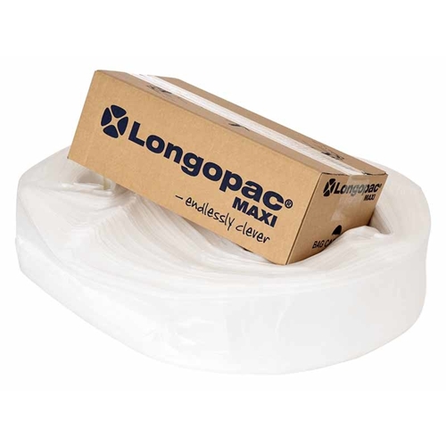 Affaldssæk plast Longopac Maxi - 110 m transparent inkl. sækkeclips tråd