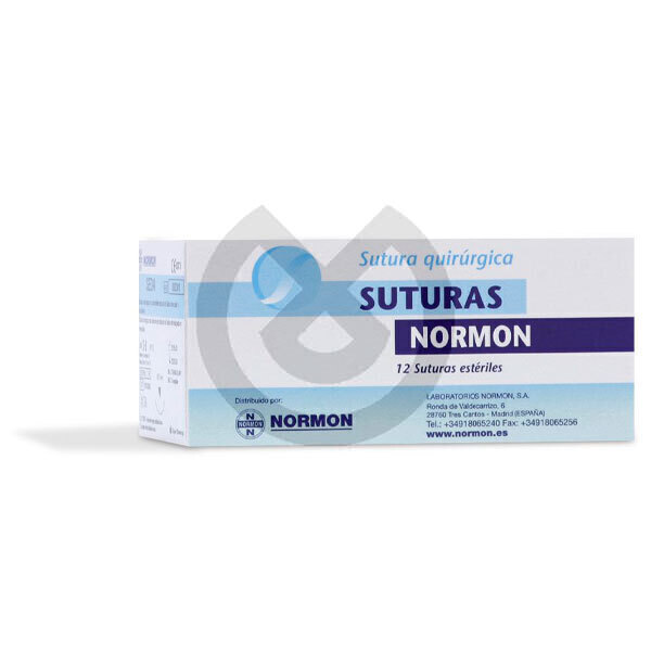 Normon Sutur aus Naturseide - Silk Suture 2/0 T1/2 23 Mm
