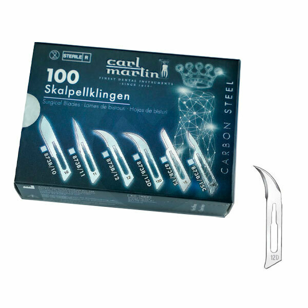 Skalpelliterä nro 12D (100 kpl) - CARL MARTIN