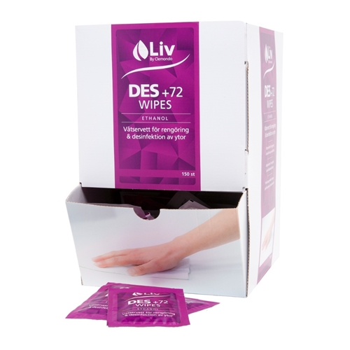 Ytdesinfektion servett Liv +72 – m tensid 20x20cm styckfp CE – 150 st