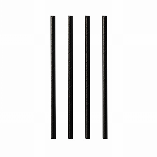 Papperssugrör rakt pure - 21cm Ø8mm svart - 100 st