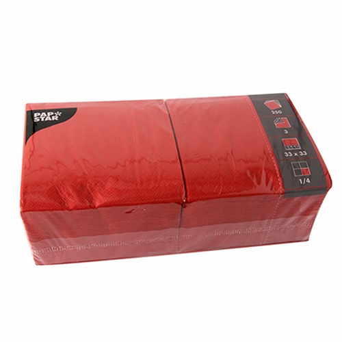 Servett tissue 1/4 vikt 3L – 33x33cm röd – 250 st