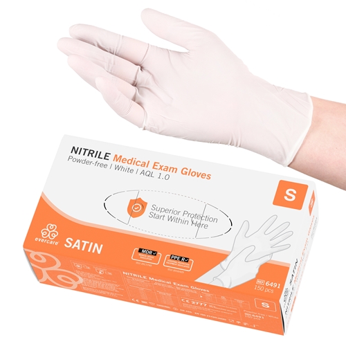 Evercare PF Nitrilhandschuhe - S Satin Vit AQL 1,0 - 150 St.
