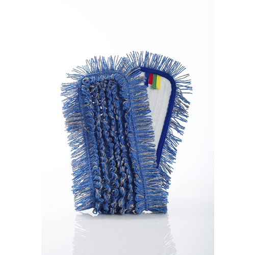 Moppe tør/fugt Nline Micro Power - 30 cm blå/grå mikrofiber med frynser - 6 stk.