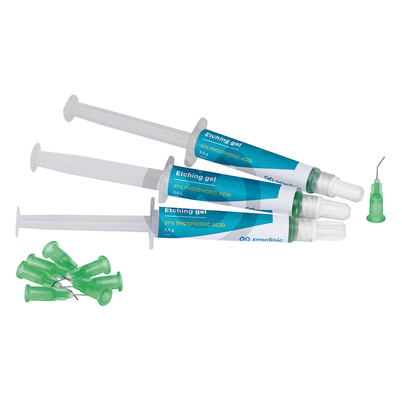 Sprutor med grön etsgel 37 %, 3x (3 ml) + spetsar 12x – PROCLINIC