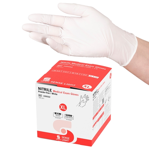 Nitriilikäsineet Selefa PF - XL Sense Light Cube valkoinen AQL 1.5 - 180 kpl