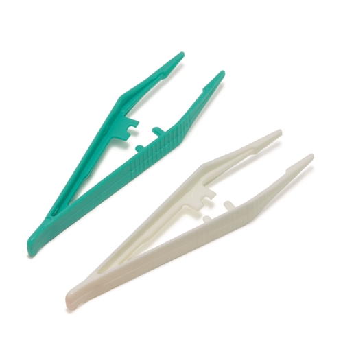 Disposable plastic tweezers 14cm white pack of 50 - 50 pcs