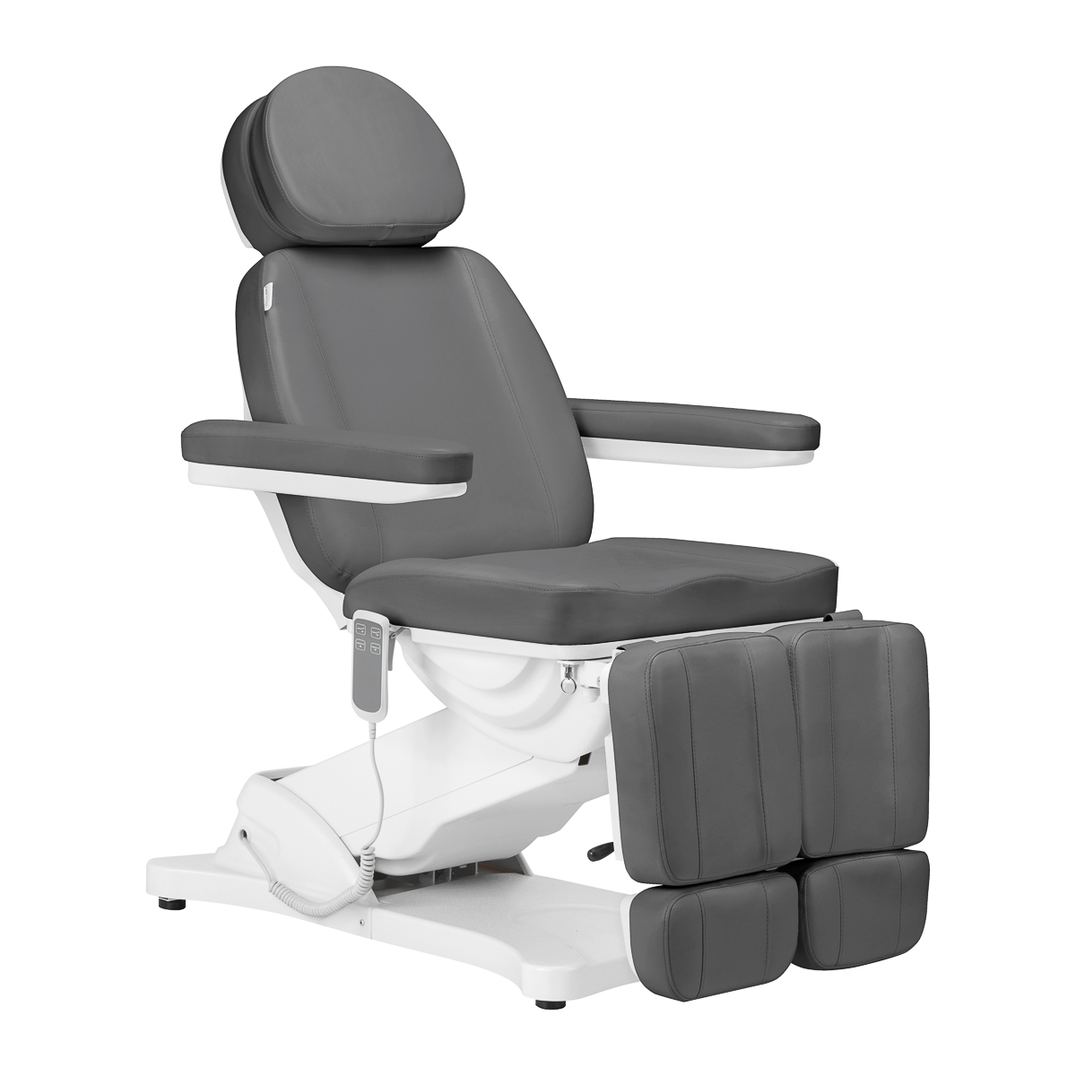 Elektryczny fotel kosmetyczny Sillon Classic z 2 silnikami pedi szary
