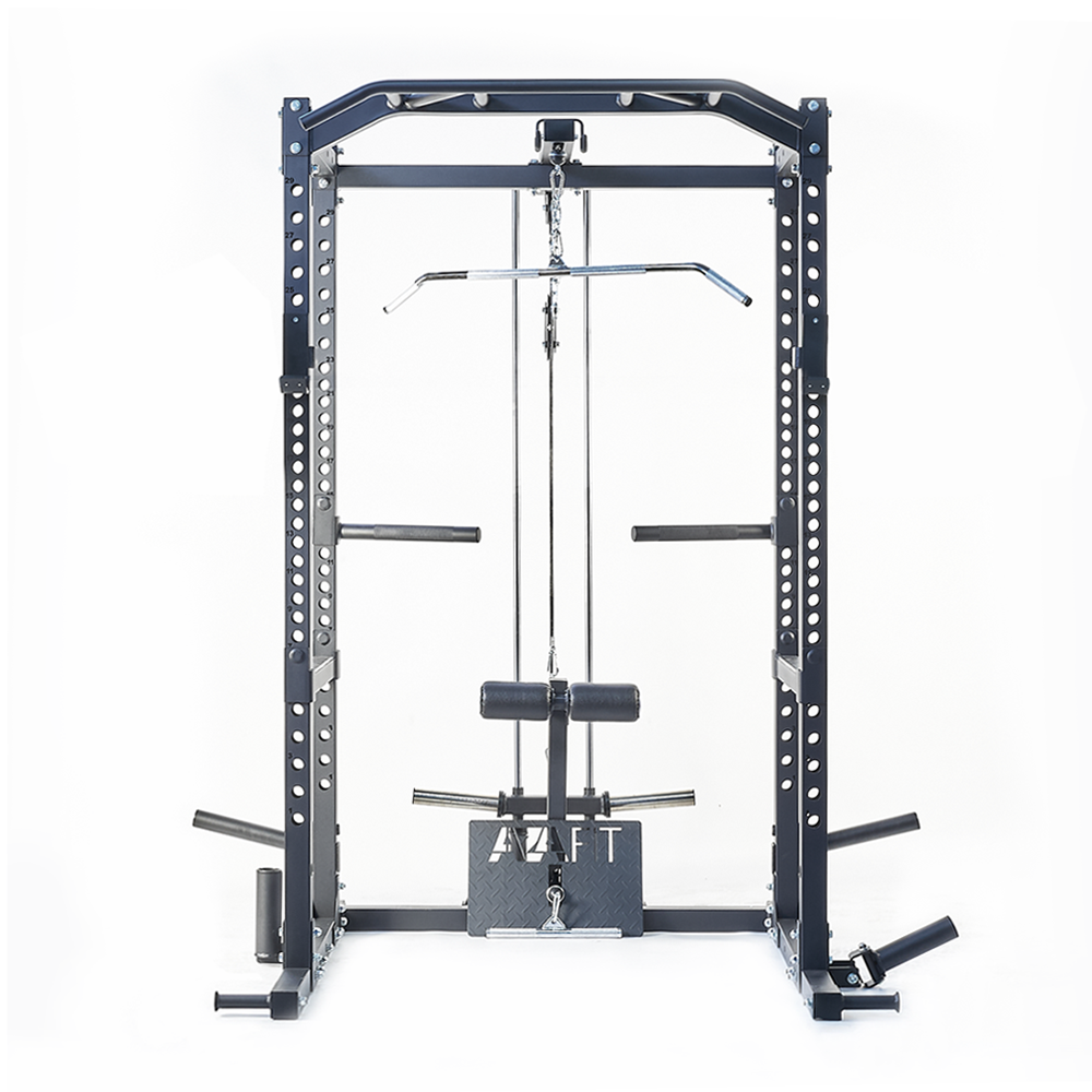Multigym-Station H-Rack + Zubehör + Latzug und Rudermaschine - HMRACK-4