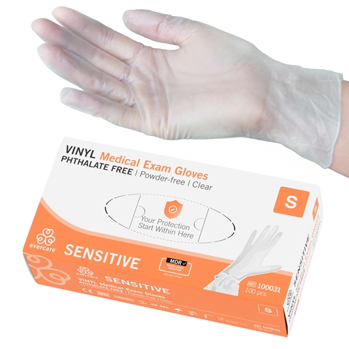 Rękawice winylowe Evercare PF - S Sensitive bez ftalanów AQL 1 5 - 100 szt.