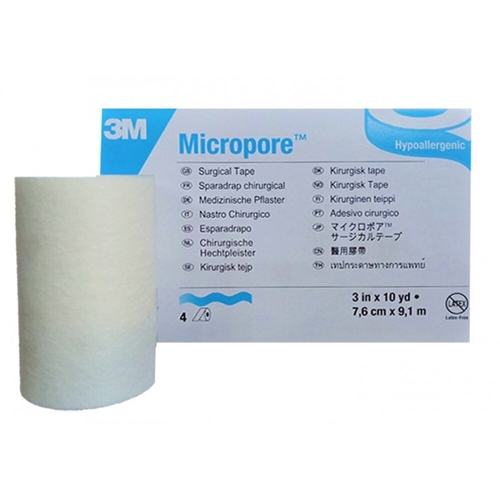 Papierklebeband Micropore - 7,5 cm x 9,1 m weiß - 4 St.