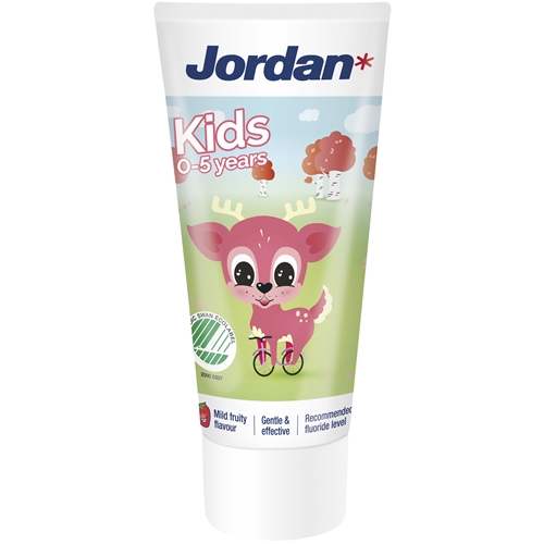 Tandkräm barn Jordan Kids - 50ml med flour Svanen - 15 st
