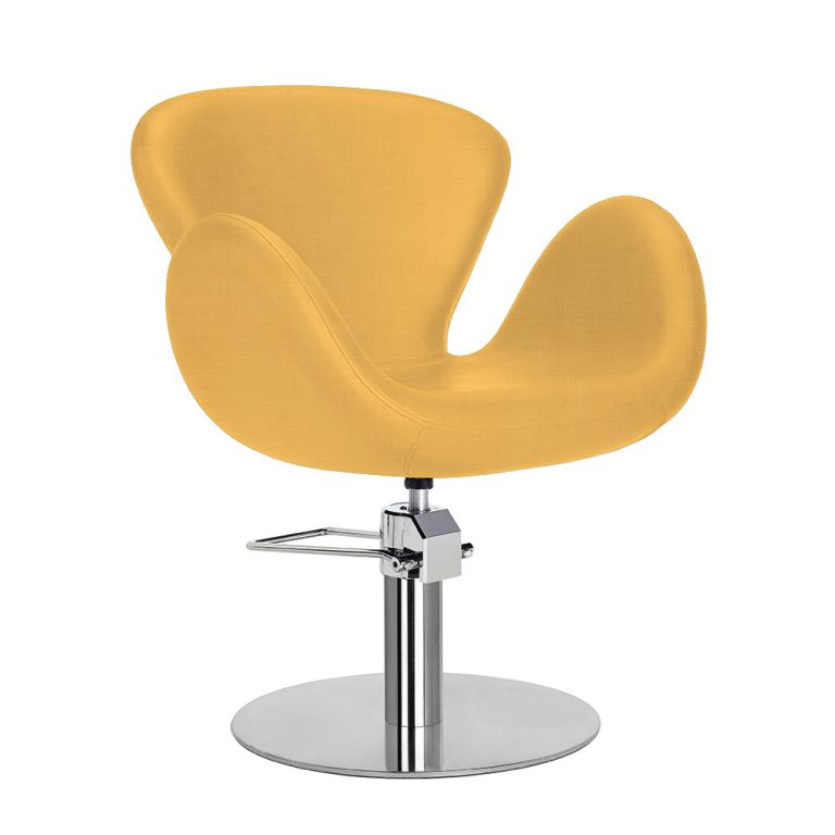 Frisörstol - Chloe - Ockra - Rund bas