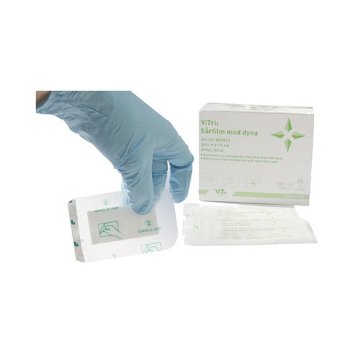 Sårfilm med pude Pu-Derm Pad - 6x10cm (pude 3x6cm) - 50 stk
