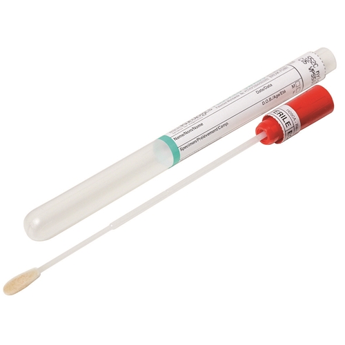 Provtagningspinne CP552C – regular med rör flockad röd – 100 st