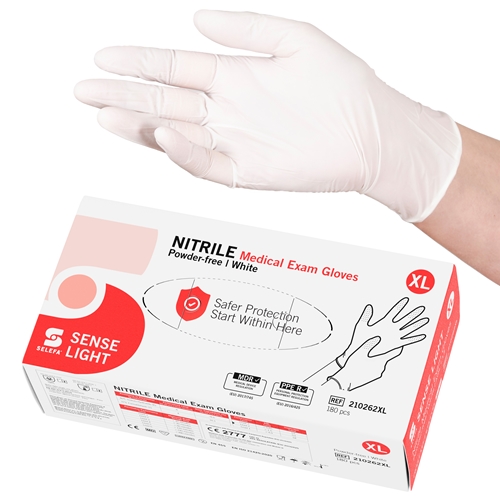 Rękawice nitrylowe Selefa PF XL Sense Light białe AQL 1 5 180 szt.