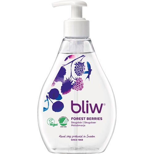 Flydende sæbe Bliw - 300 ml med pumpe skovbær - 8 stk.