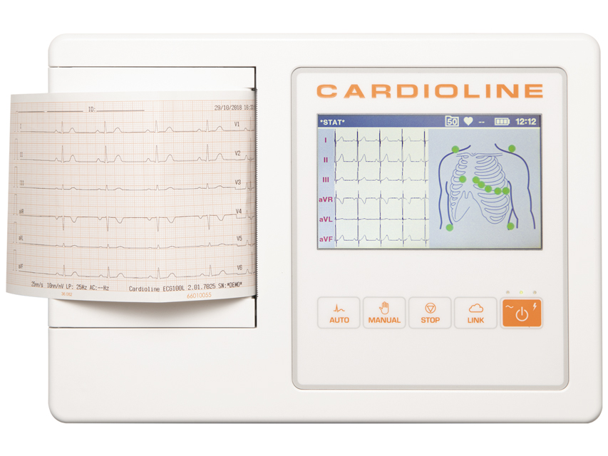 CARDIOLINE ECG100L Full (Glasgow + EasyApp) - 5-calowy kolorowy ekran dotykowy