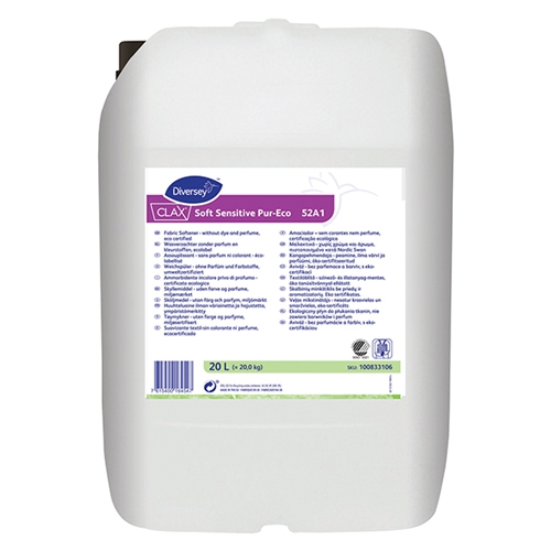 Huuhteluaine Clax Soft Sensitive - 10L hajusteeton Pur-Eco
