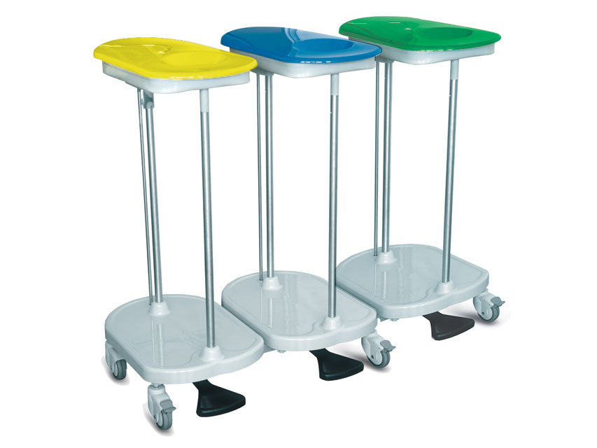 Fußbetätigter Beutelhalter-Trolley – 3 Beutel