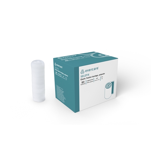 Fixierbinde evercare Selefix - 10 cm x 4 m 100 % Polyester steril - 25 St.