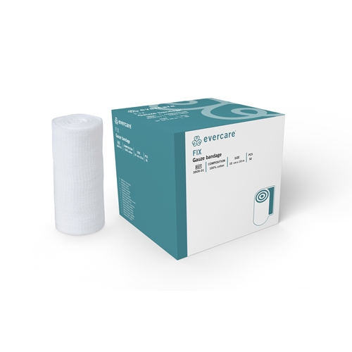 Evercare Fix Mullbinde - 10 cm x 10 m Baumwolle unelastisch - 50 St.