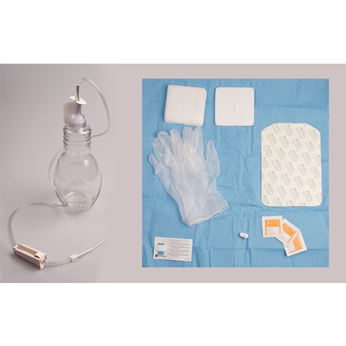 Dränageset PleurX – 500ml flaska med tillbehör – 10 st