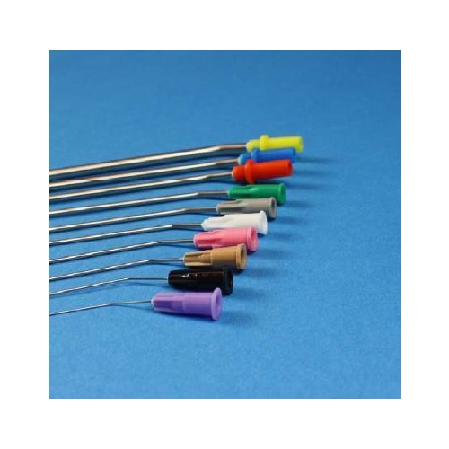 Öronsugkanyl metall enkelböjd – 0,4/0,7x70mm lila luerlock – 10 st