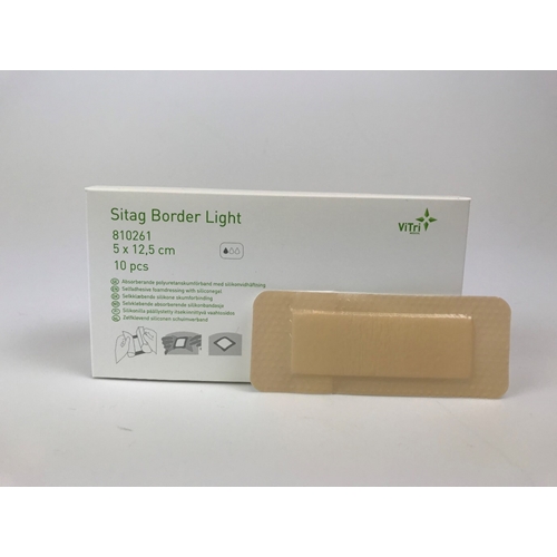 Dünner Silikon-Schaumverband Sitag L - 5x12,5cm Border Lite - 10 St